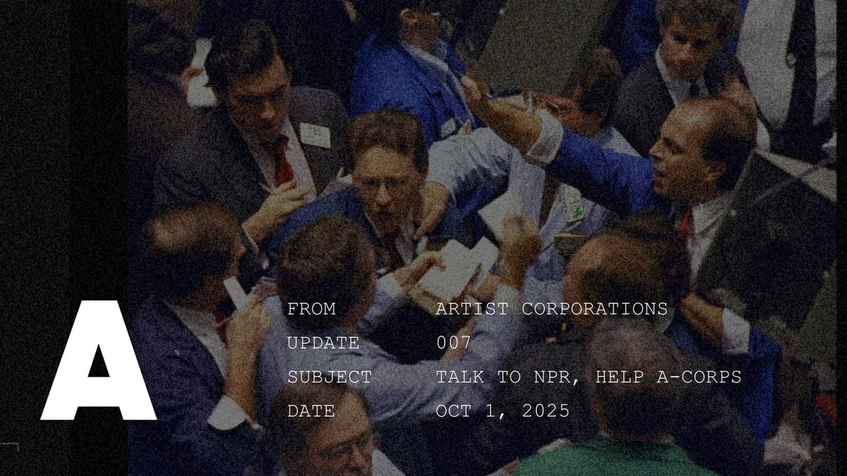 Talk to NPR, help A-Corps